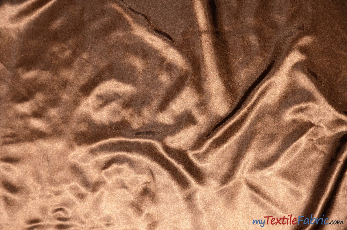 Charmeuse Satin Fabric | Silky Soft Satin | 60" Wide | Wholesale Bolt Only | Multiple Colors | Fabric mytextilefabric Bolts Cappuccino 