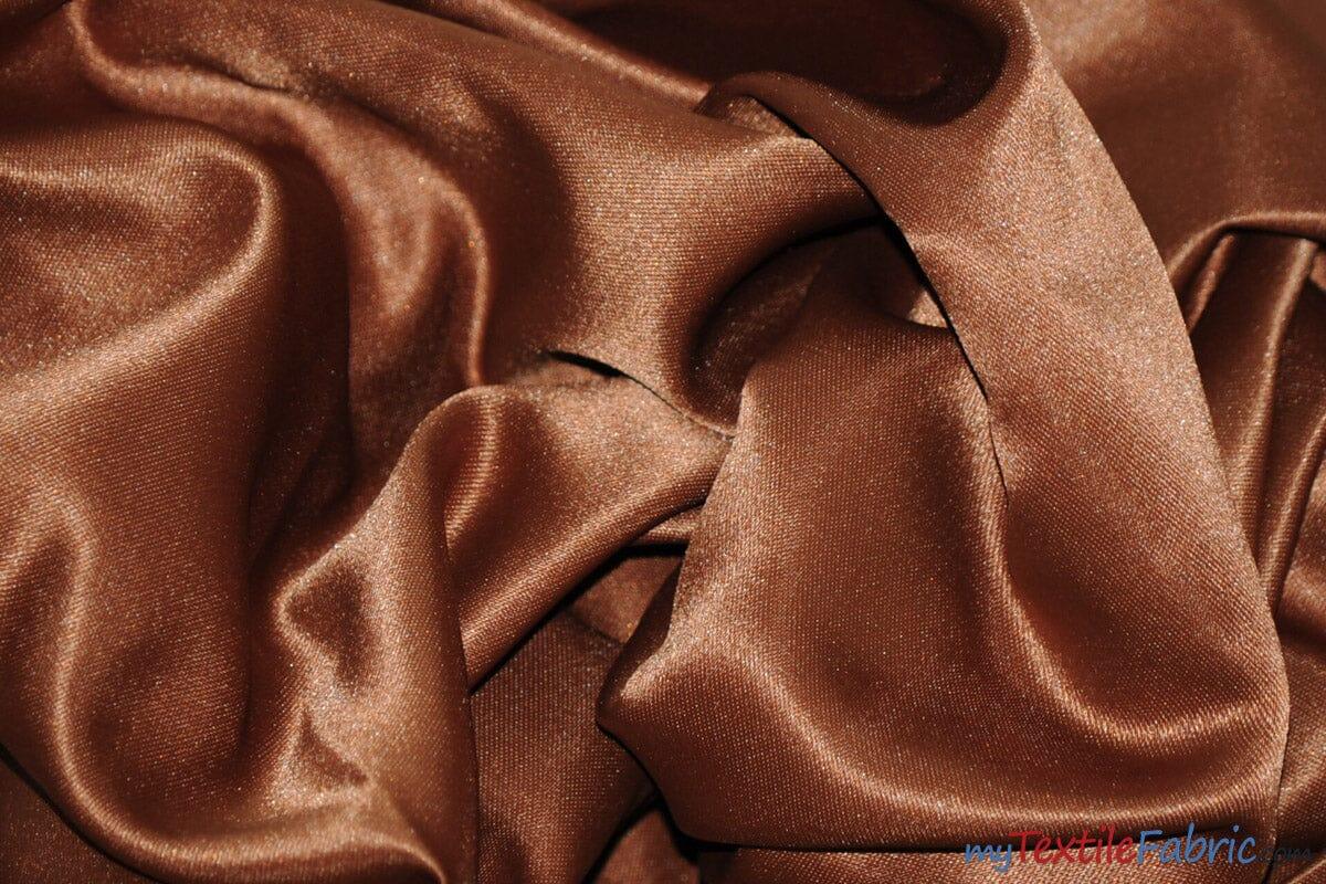 L'Amour Satin Fabric | Polyester Matte Satin | Peau De Soie | 60" Wide | Continuous Yards | Wedding Dress, Tablecloth, Multiple Colors | Fabric mytextilefabric Yards Cappuccino 