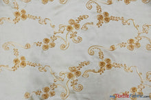 Load image into Gallery viewer, Ribbon Taffeta Fabric | Ribbon Cord Taffeta Embroidery | 54&quot; Wide | Multiple Colors | Fabric mytextilefabric Yards Champagne 