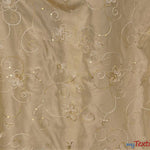 Load image into Gallery viewer, Aurora Taffeta Embroidery | Embroidered Floral Taffeta | 54&quot; Wide | Multiple Colors | Fabric mytextilefabric Yards Champagne 
