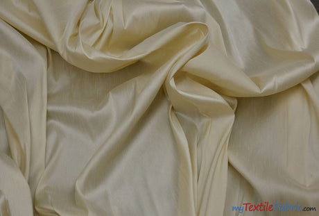 Polyester Silk Fabric | Faux Silk | Polyester Dupioni Fabric | Wholesale Bolt | 54" Wide | Multiple Colors | Fabric mytextilefabric Bolts Champagne 