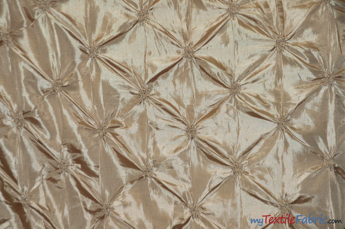Pinwheel Taffeta Fabric | Button Taffeta Fabric | 48" Wide | Multiple Colors | Fabric mytextilefabric Yards Champagne 