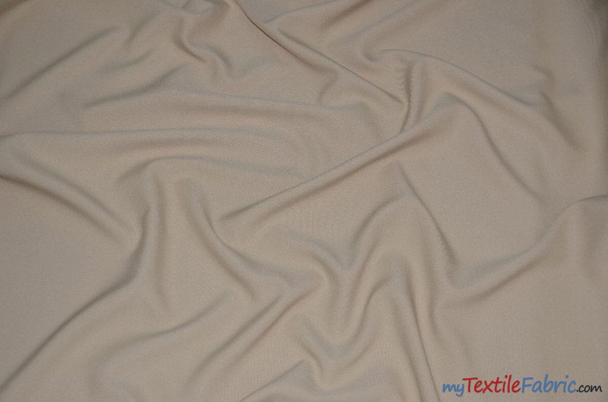 60" Wide Polyester Fabric by the Yard | Visa Polyester Poplin Fabric | Basic Polyester for Tablecloths, Drapery, and Curtains | Fabric mytextilefabric Yards Champagne 