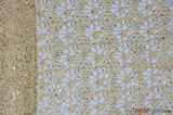 Open Weave Chain Chemical Lace Fabric | 50" Wide | 10 Colors | Fabric mytextilefabric Yards Champagne 