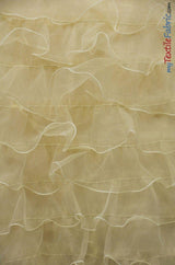 Organza Ruffled Mesh Fabric | Layered Ruffle Mesh Fabric | 57" Wide | Multiple Colors | Fabric mytextilefabric Yards Champagne 