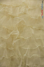 Load image into Gallery viewer, Organza Ruffled Mesh Fabric | Layered Ruffle Mesh Fabric | 57&quot; Wide | Multiple Colors | Fabric mytextilefabric Yards Champagne 