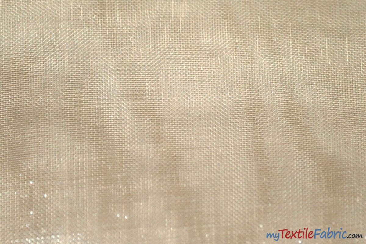 Soft and Smooth Mirror Organza Fabric | 60" Wide | Wholesale Bolt | Multiple Colors | Fabric mytextilefabric Bolts Champagne 