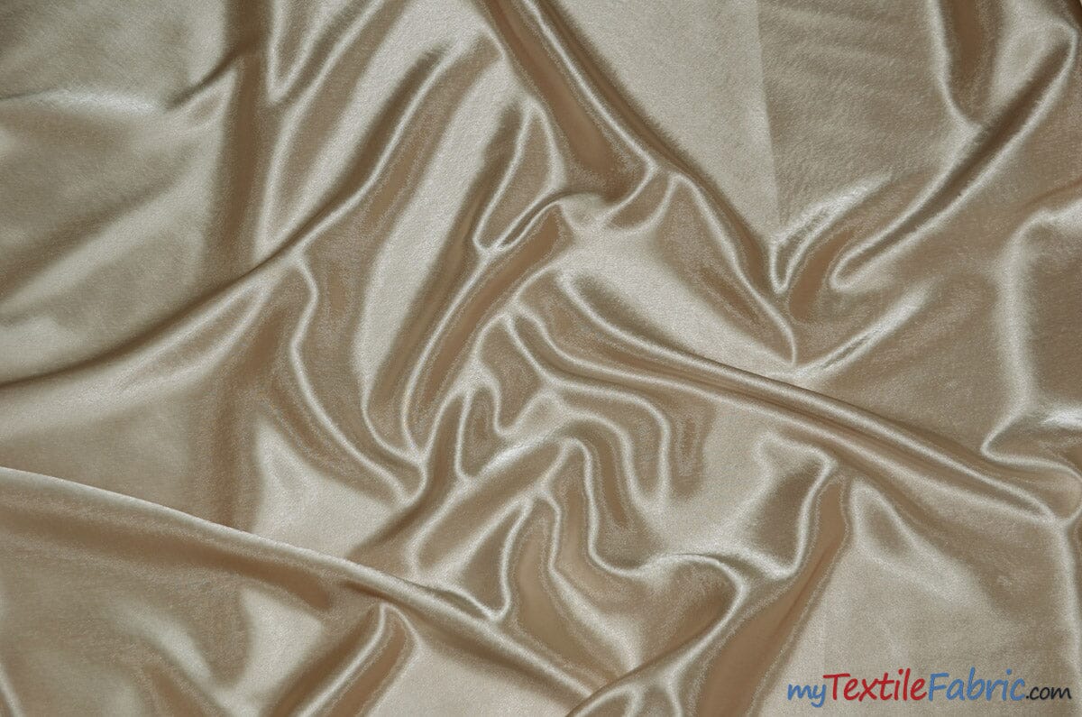 Crepe Back Satin | Korea Quality | 60" Wide | Continuous Yards | Multiple Colors | Fabric mytextilefabric Yards Champagne 