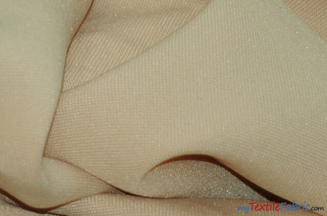 Scuba Double Knit Fabric | Basic Wrinkle Free Polyester Fabric with Mechanical Stretch | 60" Wide | Multiple Colors | Poly Knit Fabric | Fabric mytextilefabric Yards Champagne 