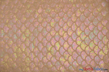 Load image into Gallery viewer, 4 Way Stretch Dancewear Fabric | Paradise Mermaid Hologram Spandex | 58/60&quot; Wide | Multiple Colors | Fabric mytextilefabric Yards Champagne 