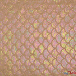 Load image into Gallery viewer, 4 Way Stretch Dancewear Fabric | Paradise Mermaid Hologram Spandex | 58/60&quot; Wide | Multiple Colors | Fabric mytextilefabric Yards Champagne 
