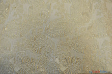Load image into Gallery viewer, Botanical Bubble Metallic Jacquard | Design 16975A |54&quot; Wide | 4 Colors Available | Fabric mytextilefabric Yards Champagne 
