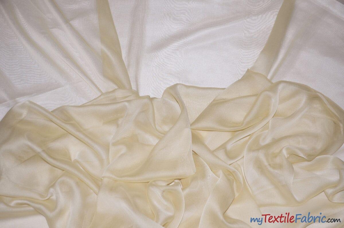 Two Tone Chiffon Fabric | Iridescent Chiffon Fabric | 60" Wide | Clean Edge | Multiple Colors | Continuous Yards | Fabric mytextilefabric Yards Champagne 