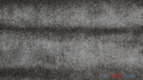 Royal Velvet Fabric | Soft and Plush Non Stretch Velvet Fabric | 60" Wide | Apparel, Decor, Drapery and Upholstery Weight | Multiple Colors | Wholesale Bolt | Fabric mytextilefabric Bolts Charcoal 