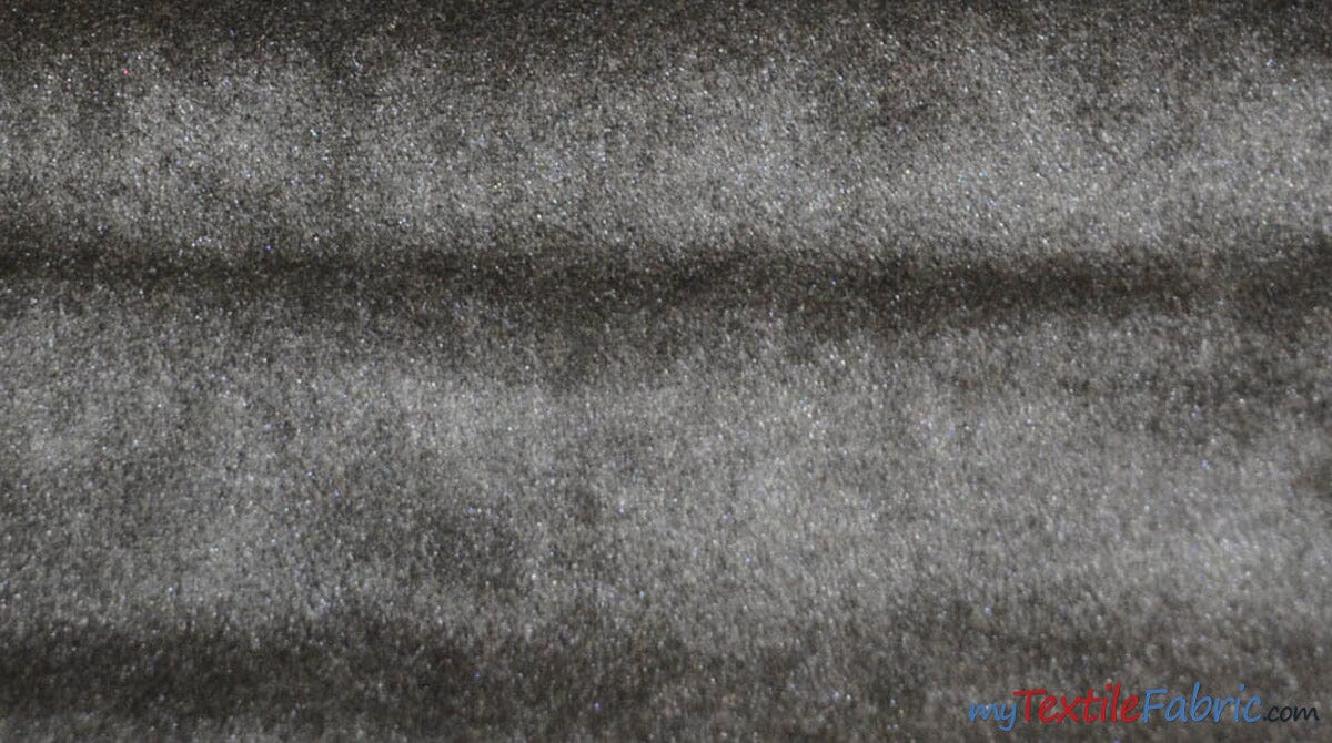 Royal Velvet Fabric | Soft and Plush Non Stretch Velvet Fabric | 60" Wide | Apparel, Decor, Drapery and Upholstery Weight | Multiple Colors | Continuous Yards | Fabric mytextilefabric Yards Charcoal 