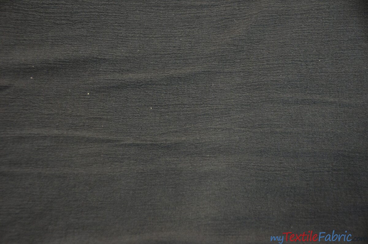 100% Cotton Gauze Fabric | Soft Lightweight Cotton Muslin | 48" Wide | Sample Swatch | Fabric mytextilefabric Sample Swatches Charcoal 