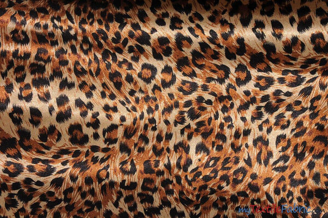 Animal Cheetah Satin Print Fabric | Soft Cheetah Charmeuse Satin | 60" Wide | Fabric mytextilefabric Yards Cheetah 