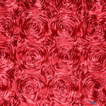 Load image into Gallery viewer, Rosette Satin Fabric | Wedding Satin Fabric | 54&quot; Wide | 3d Satin Floral Embroidery | Multiple Colors | Wholesale Bolt | Fabric mytextilefabric Bolts Cherry 
