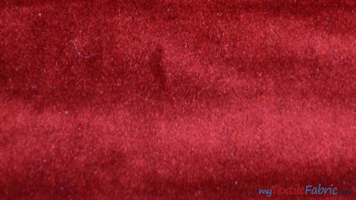 Royal Velvet Fabric | Soft and Plush Non Stretch Velvet Fabric | 60" Wide | Apparel, Decor, Drapery and Upholstery Weight | Multiple Colors | Continuous Yards | Fabric mytextilefabric Yards Cherry 
