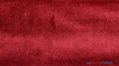 Royal Velvet Fabric | Soft and Plush Non Stretch Velvet Fabric | 60" Wide | Apparel, Decor, Drapery and Upholstery Weight | Multiple Colors | Continuous Yards | Fabric mytextilefabric Yards Cherry 