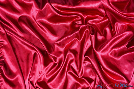 Silky Soft Medium Satin Fabric | Lightweight Event Drapery Satin | 60" Wide | Sample Swatches | Fabric mytextilefabric Sample Swatches Cherry 0059 