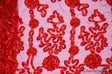 Luxury Organza Embroidery Fabric | Embroidered Ribbon Organza | 54" Wide | Multiple Colors | Fabric mytextilefabric Yards Cherry 