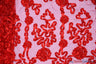 Luxury Organza Embroidery Fabric | Embroidered Ribbon Organza | 54" Wide | Multiple Colors | Fabric mytextilefabric Yards Cherry 