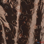 Load image into Gallery viewer, Aurora Taffeta Embroidery | Embroidered Floral Taffeta | 54&quot; Wide | Multiple Colors | Fabric mytextilefabric Yards Chocolate 
