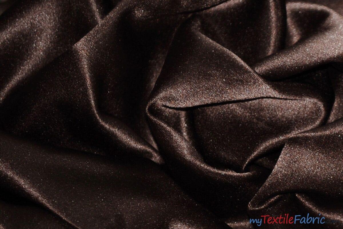 L'Amour Satin Fabric | Polyester Matte Satin | Peau De Soie | 60" Wide | Sample Swatch | Wedding Dress, Tablecloth, Multiple Colors | Fabric mytextilefabric Sample Swatches Chocolate 