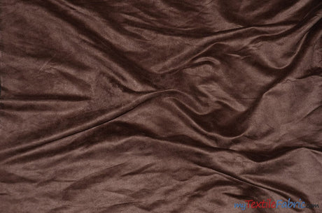 Suede Fabric | Microsuede | 40 Colors | 60" Wide | Faux Suede | Upholstery Weight, Tablecloth, Bags, Pouches, Cosplay, Costume | Wholesale Bolt | Fabric mytextilefabric Bolts Chocolate 