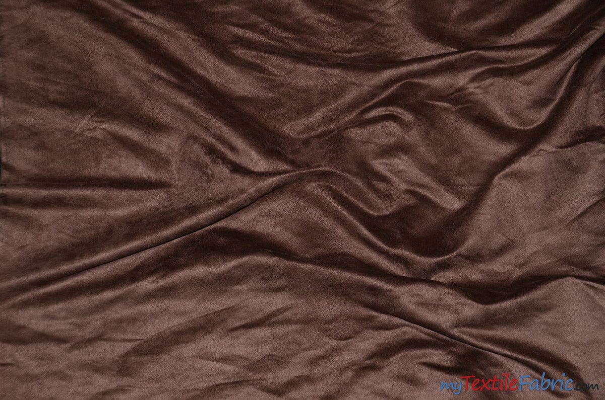 Suede Fabric | Microsuede | 40 Colors | 60" Wide | Faux Suede | Upholstery Weight, Tablecloth, Bags, Pouches, Cosplay, Costume | Sample Swatch | Fabric mytextilefabric Sample Swatches Chocolate 