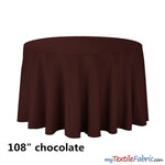 Load image into Gallery viewer, 108&quot; Round Polyester Seamless Tablecloth | Sold by Single Piece or Wholesale Box | Fabric mytextilefabric By Piece Chocolate 

