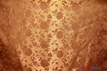 Load image into Gallery viewer, Satin Jacquard | Satin Flower Brocade | 60&quot; Wide | Sold by the Continuous Yard | Fabric mytextilefabric Yards Cinnamon 
