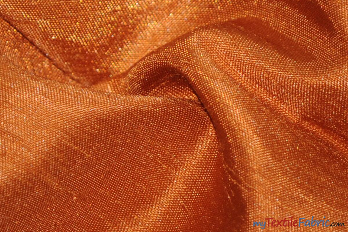 Shantung Satin Fabric | Satin Dupioni Silk Fabric | 60" Wide | Multiple Colors | Sample Swatch | Fabric mytextilefabric Sample Swatches Cinnamon 