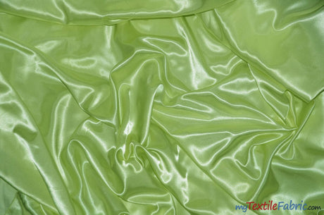 Silky Soft Medium Satin Fabric | Lightweight Event Drapery Satin | 60" Wide | Economic Satin by the Wholesale Bolt | Fabric mytextilefabric Bolts Citrus Green 0081 