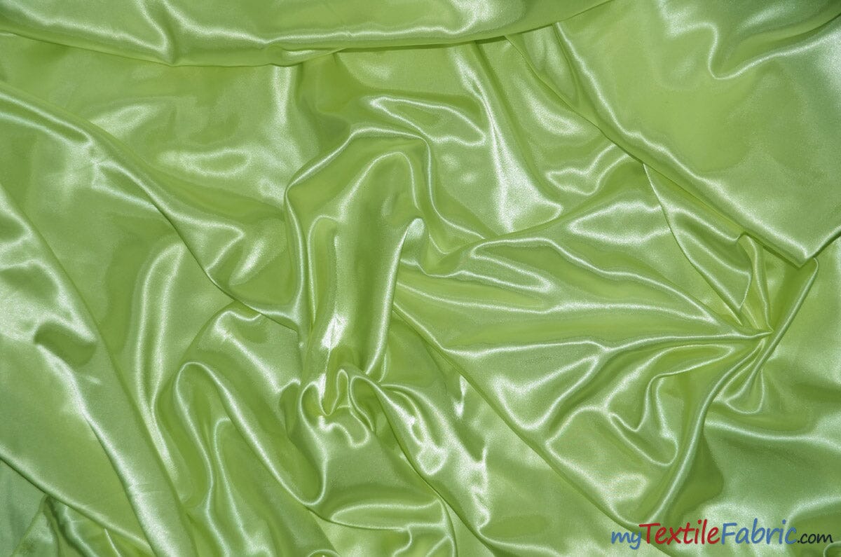 Silky Soft Medium Satin Fabric | Lightweight Event Drapery Satin | 60" Wide | Sample Swatches | Fabric mytextilefabric Sample Swatches Citrus Green 0081 