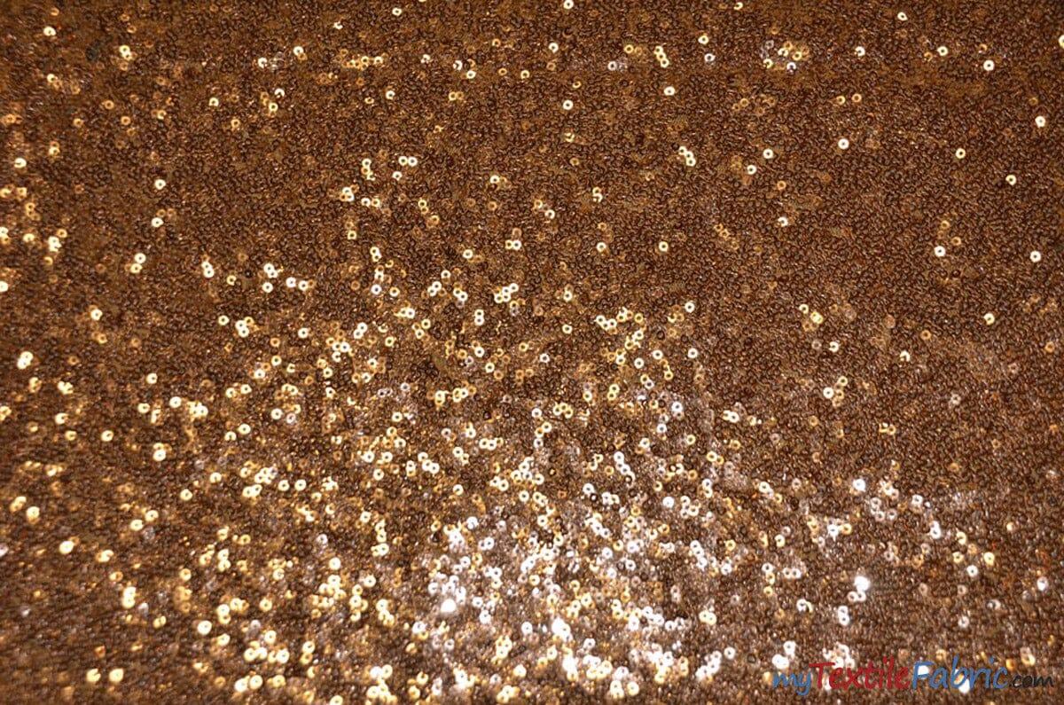 Glitz Mesh Sequins Fabric | 3mm Glitter Sequins | 52" Wide | Multiple Colors | Fabric mytextilefabric Yards Copper 