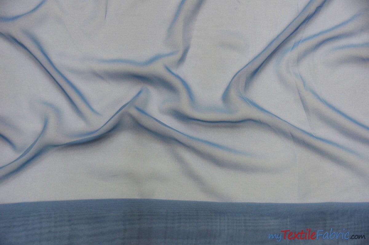 Chiffon Fabric | Super Soft & Flowy | 60" Wide | By the Continuous Yard | Multiple Colors | Fabric mytextilefabric Yards Coppen Blue 