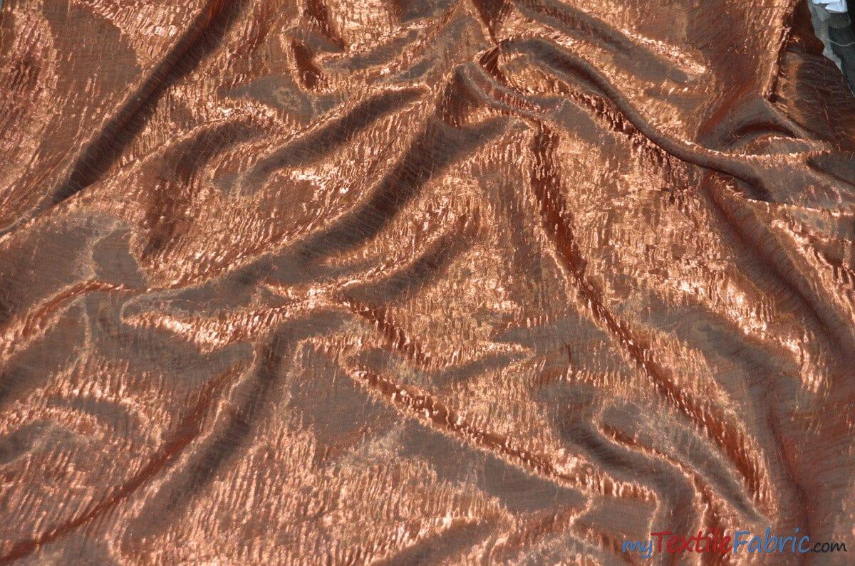 Iridescent Crush Shimmer Fabric | Iridescent Fabric | 54" Wide | Multiple Colors | Wholesale Bolt | Fabric mytextilefabric Bolts Copper 