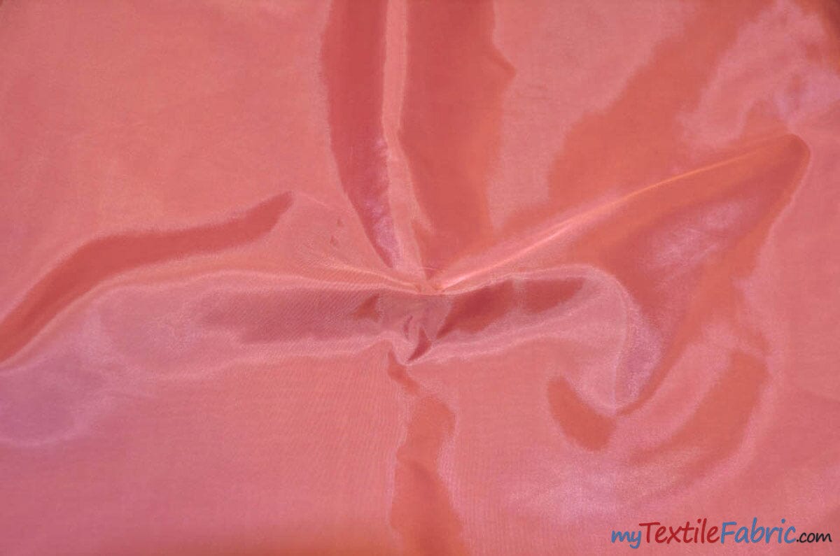 Polyester Silky Habotai Lining | 58" Wide | Super Soft and Silky Poly Habotai Fabric | Continuous Yards | Multiple Colors | Digital Printing, Apparel Lining, Drapery and Decor | Fabric mytextilefabric Yards Coral 