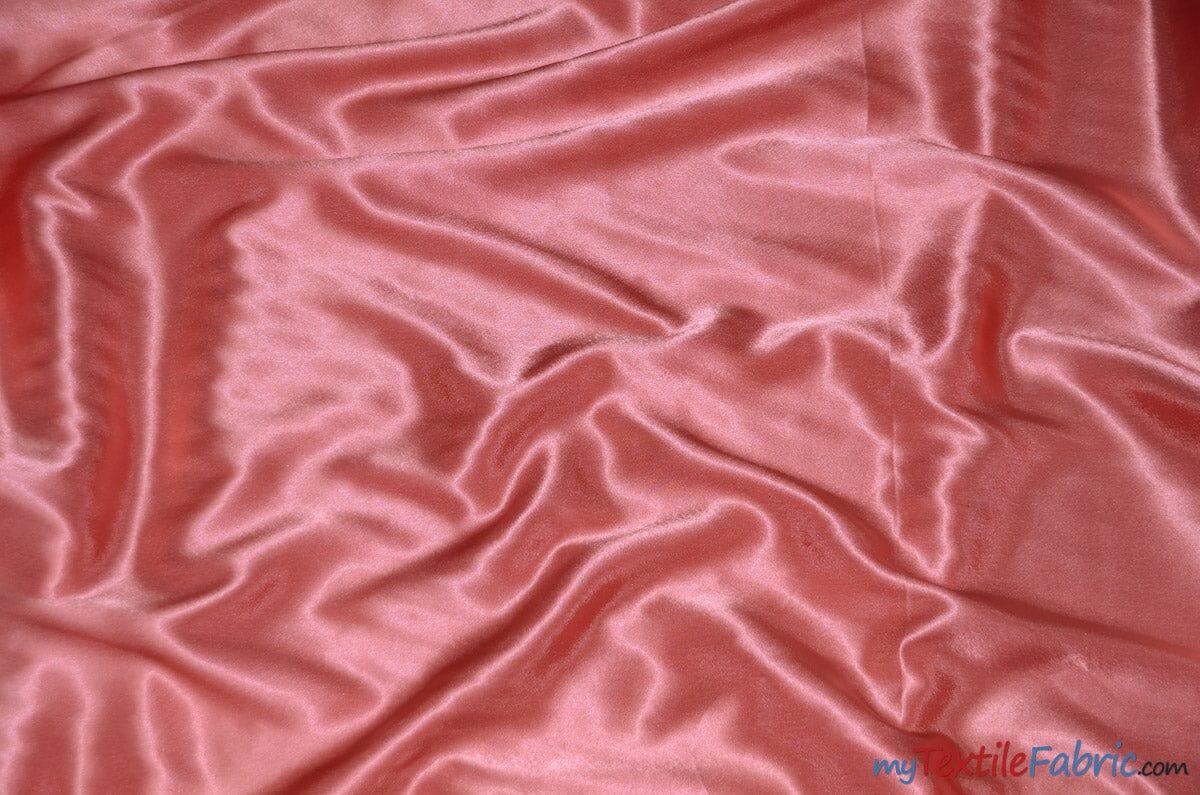Crepe Back Satin | Korea Quality | 60" Wide | Continuous Yards | Multiple Colors | Fabric mytextilefabric Yards Coral 