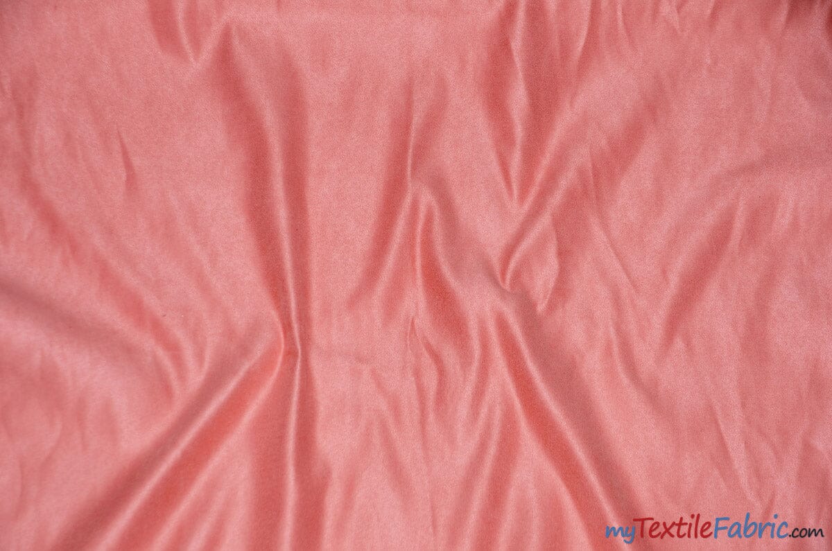 Suede Fabric | Microsuede | 40 Colors | 60" Wide | Faux Suede | Upholstery Weight, Tablecloth, Bags, Pouches, Cosplay, Costume | Sample Swatch | Fabric mytextilefabric Sample Swatches Coral 