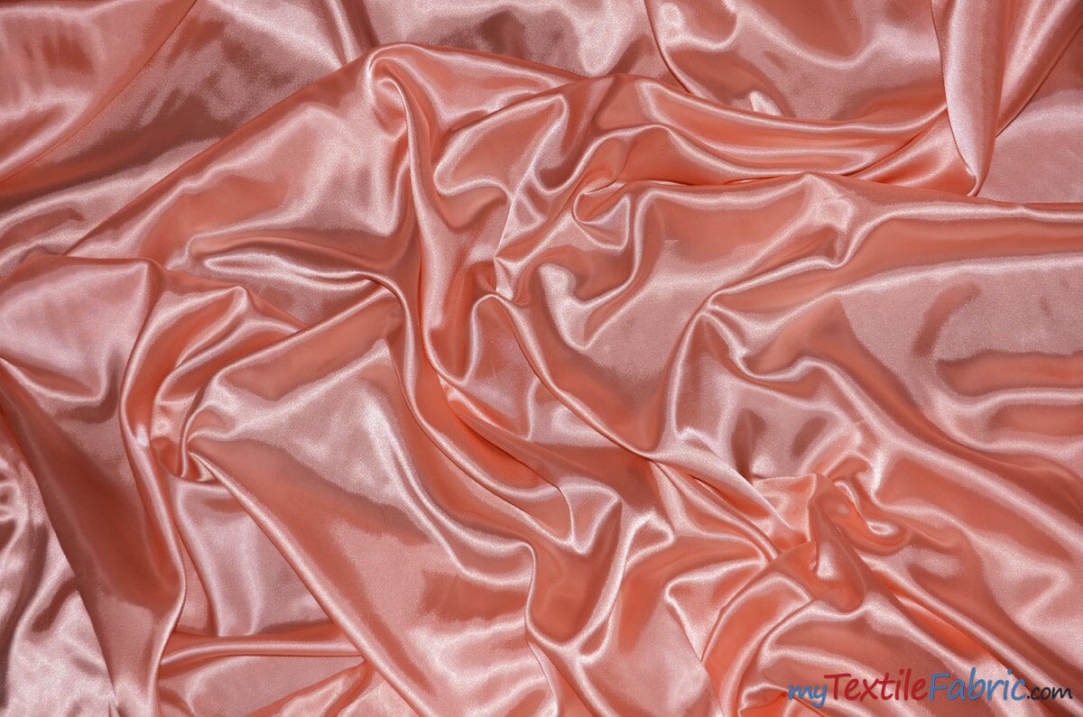 Charmeuse Satin Fabric | Silky Soft Satin | 60" Wide | Wholesale Bolt Only | Multiple Colors | Fabric mytextilefabric Bolts Coral 