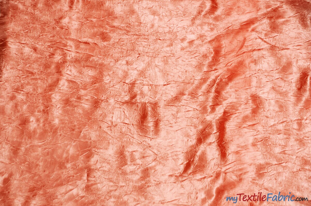 Silky Crush Satin | Crush Charmeuse Bichon Satin | 54" Wide | Sample Swatches | Multiple Colors | Fabric mytextilefabric Sample Swatches Coral 