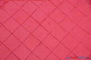 Taffeta Pintuck Fabric | 4"x4" Diamond | Diamond Taffeta Fabric | 58" Wide | Multiple Colors | Continuous Yards | Fabric mytextilefabric Yards Coral 