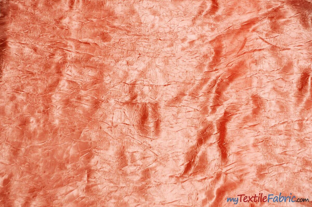 Silky Crush Satin | Crush Charmeuse Bichon Satin | 54" Wide | Continuous Yards | Multiple Colors | Fabric mytextilefabric Yards Coral 