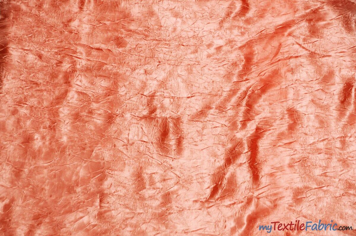 Silky Crush Satin | Crush Charmeuse Bichon Satin | 54" Wide | Continuous Yards | Multiple Colors | Fabric mytextilefabric Yards Coral 