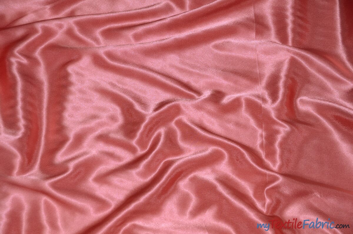 Crepe Back Satin | Korea Quality | 60" Wide | Wholesale Bolt | Multiple Colors | Fabric mytextilefabric Bolts Coral 