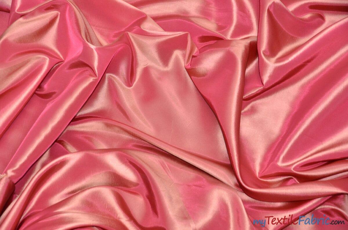 Taffeta Fabric | Two Tone Taffeta Fabric | Non Stretch Taffeta | 60" Wide | Multiple Solid Colors | Continuous Yards | Fabric mytextilefabric Yards Coral 