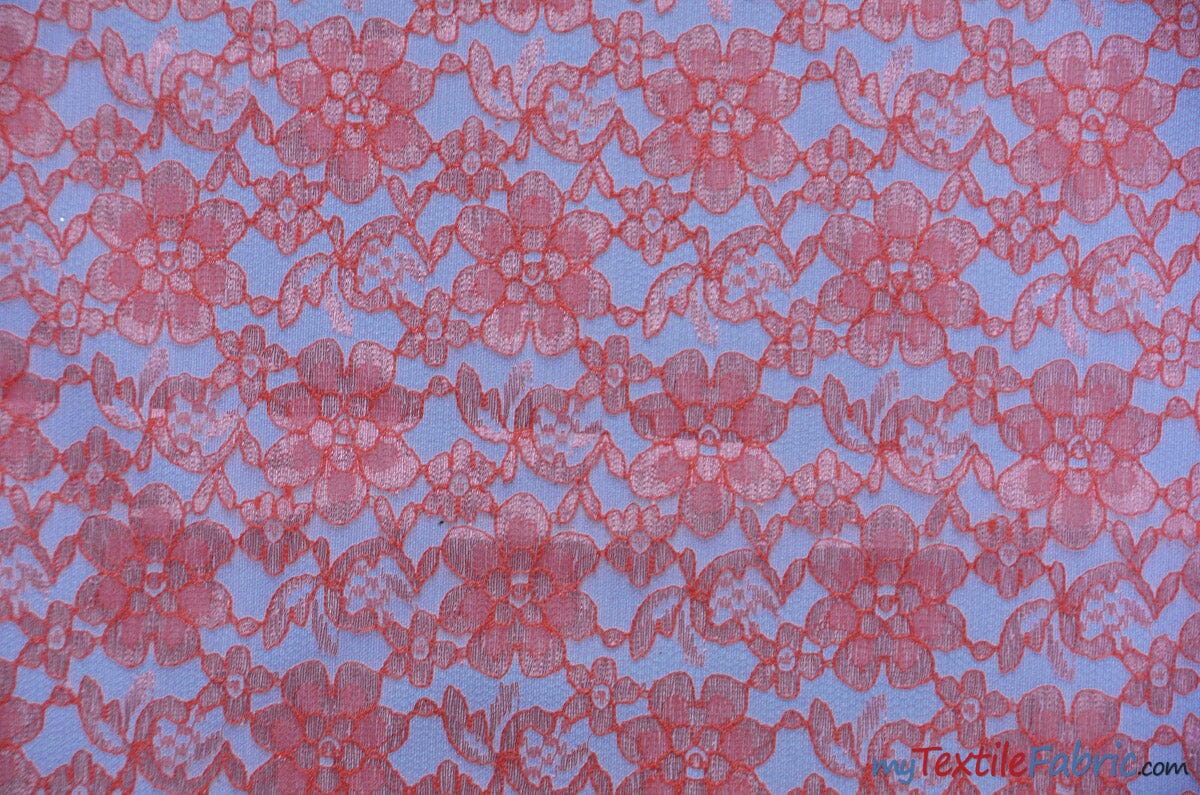 Raschel Lace Fabric | 60" Wide | Vintage Lace Fabric | Bridal Lace, Decoration, Curtain, Tablecloth | Boutique Lace Fabric | Floral Lace Fabric | Fabric mytextilefabric Yards Coral 